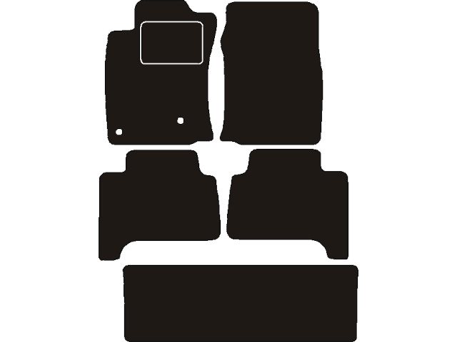 MATTENSET NAALDVILT (ZWART) TOYOTA LANDCRUISER 7 PERS. 2002 ->