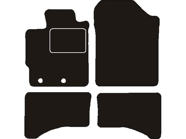 MATTENSET NAALDVILT (ZWART) TOYOTA YARIS HYBRIDE 2012 - 2014