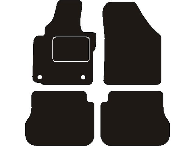 MATSET NAALDVILT (ZWART) VW CADDY COMBI III 2 SLIDING DEUREN ORI. BEV. COMP. 2004 - 2015