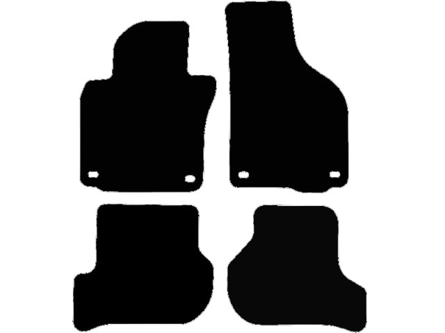 MATTENSET NAALDVILT (ZWART) VW GOLF V 2003-2007 OVALE GATEN