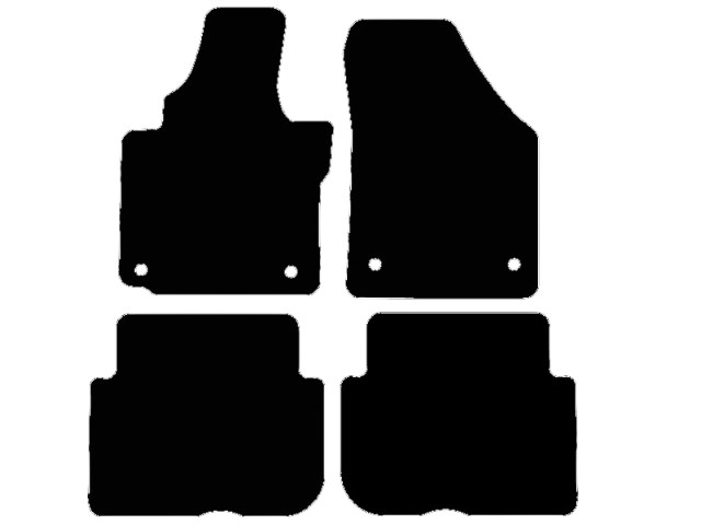 MATTENSET NAALDVILT (ZWART) VW TOURAN 2003-2006 5P RONDE GATEN
