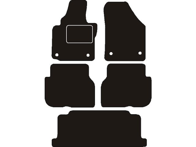 MATTENSET NAALDVILT (ZWART) VW TOURAN 7 PERSOONS 2003 ->
