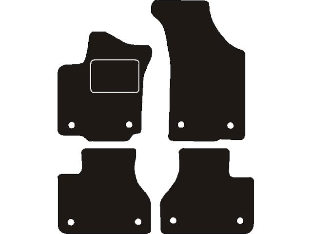MATTENSET NAALDVILT (ZWART) VW PHAETON 2008 ->