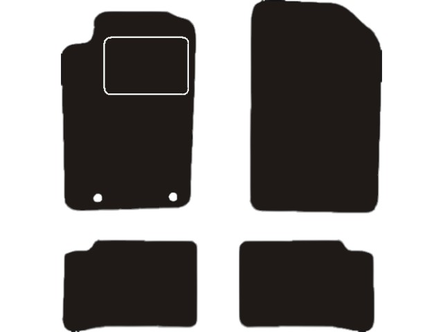 MATTENSET VELOURS (DONKERGRIJS) PEUGEOT 206+ 2009-