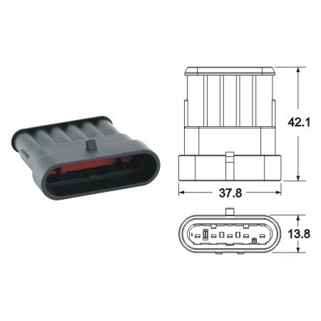 AMP SUPERSEAL (#1,5) 5-PINS MAN 5