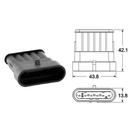 AMP SUPERSEAL (#1,5) 6-PINS MAN 4