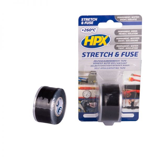 HPX STRETCH & FUSE ZELFVULKANISERENDE TAPE - ZWART 25MMX3M