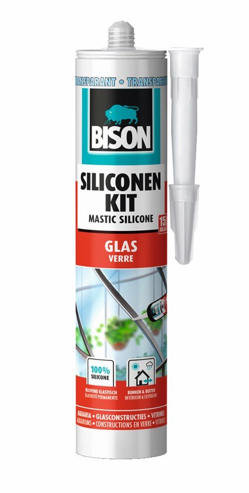 BISON SILICONENKIT GLAS TRANSPARANT