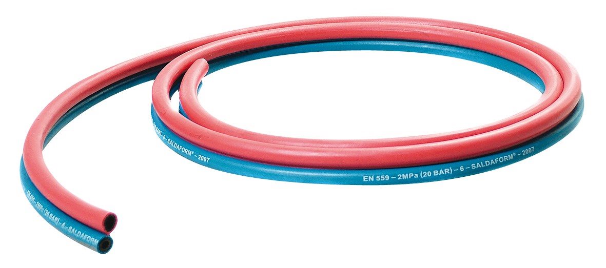 SLANG-TWEELING AC/ZU Ø 9 X 6MM, ROOD/BLAUW, ISO 3821 PER (50M)
