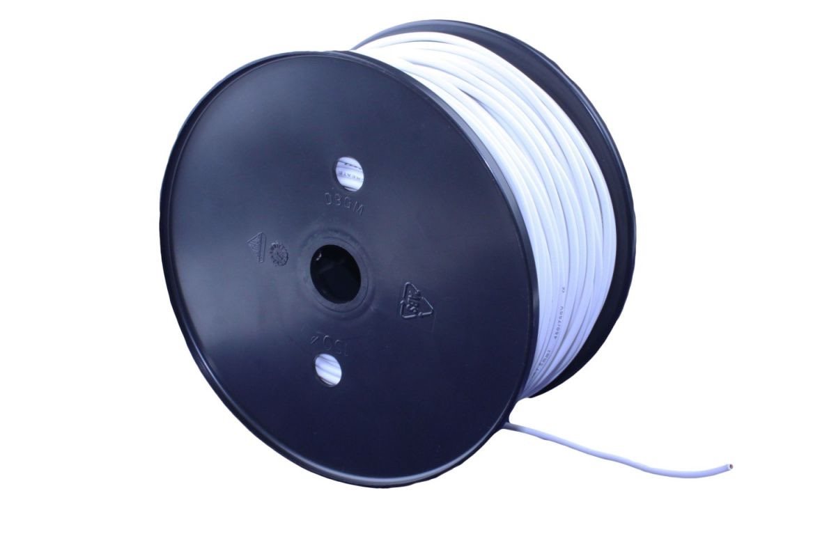 ENKELADERIGE KABEL PVC 1,0MM2 WIT (1M-100/ROL) 3