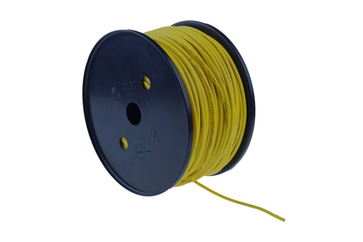 ENKELADERIGE KABEL PVC 1,0MM2 GEEL (1M-100/ROL) 3