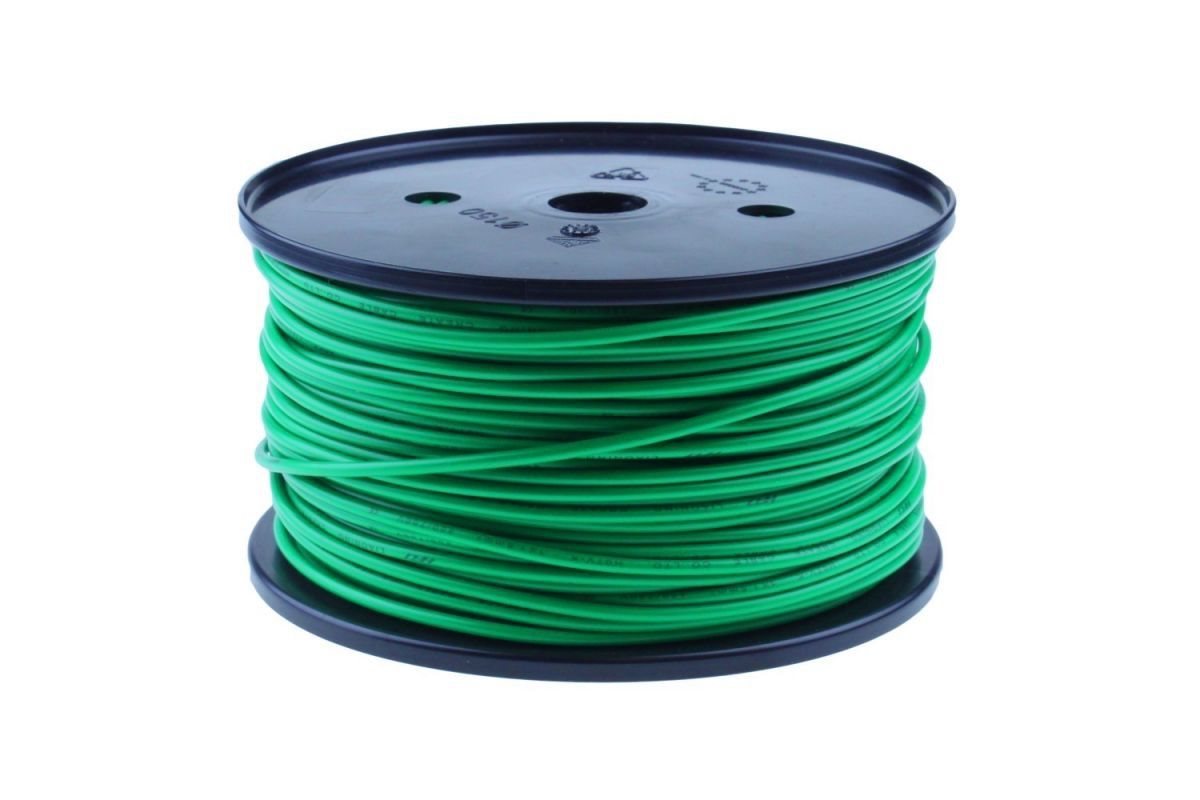 ENKELADERIGE KABEL PVC 2,0MM2 GROEN (1M-500/ROL)