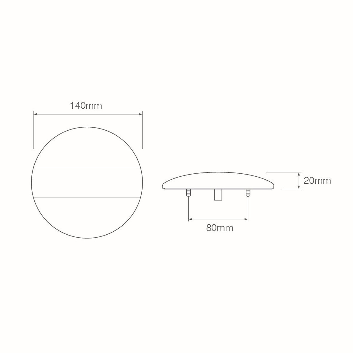 ACHTERLICHT 12/24V 3 FUNCTIES 140MM STI LED 4