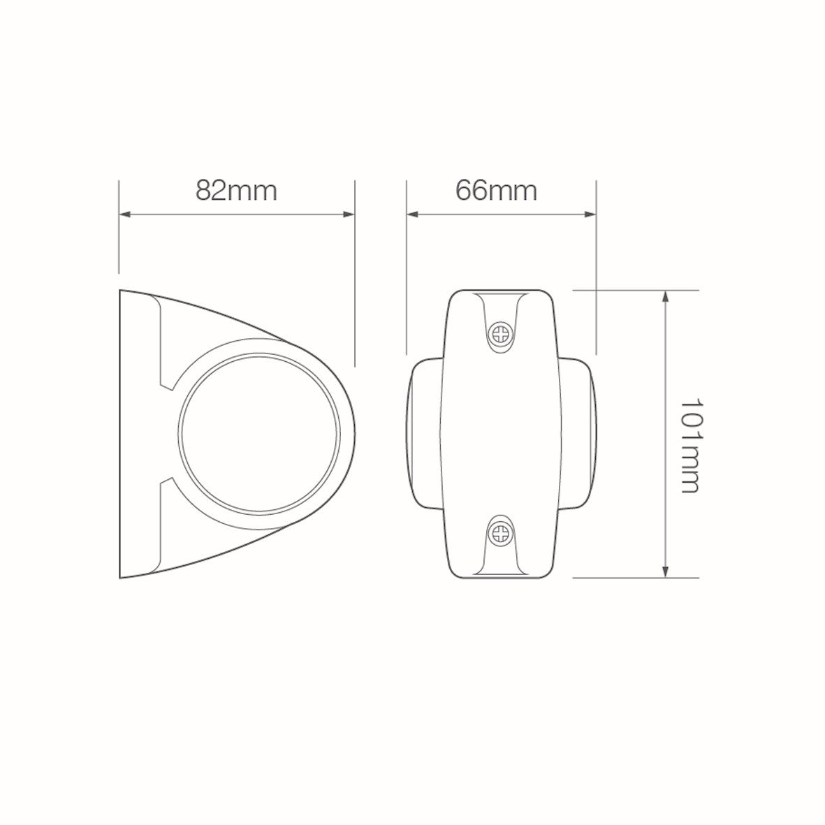 BREEDTELICHT 12/24V ROOD/WIT/ORANJE 101X82MM LED 3