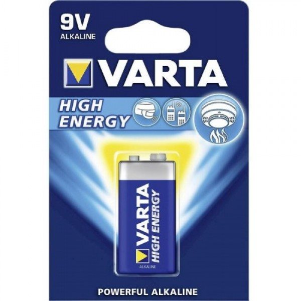 VARTA HIGH ENERGY BATTERY 9V 6LR61 BLISTER