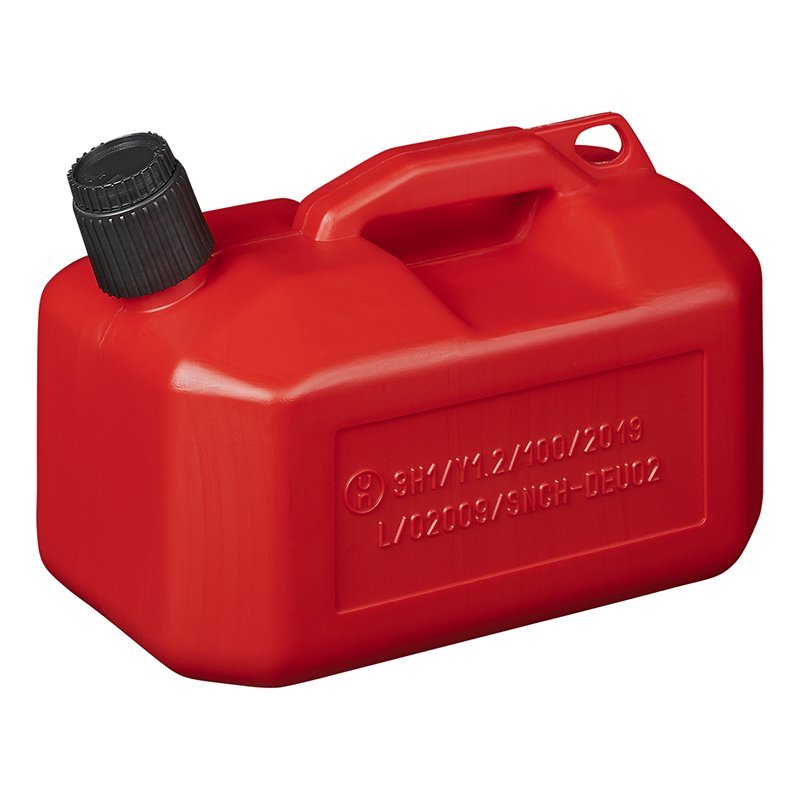 JERRYCAN KUNSTSTOF UN-GEKEURD ROOD LAAG MODEL