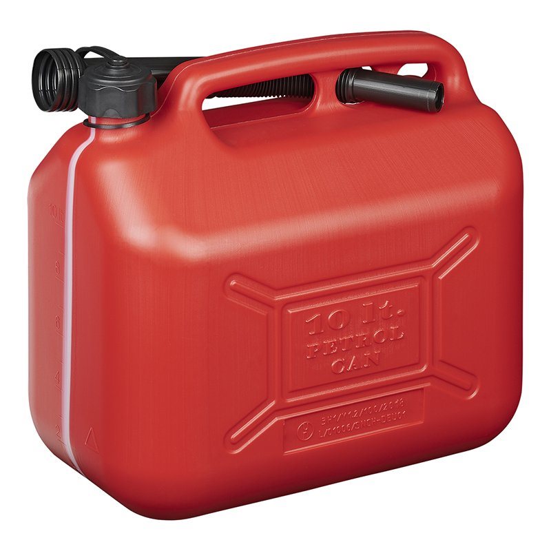 JERRYCAN KUNSTSTOF UN-GEKEURD ROOD 10 LITER