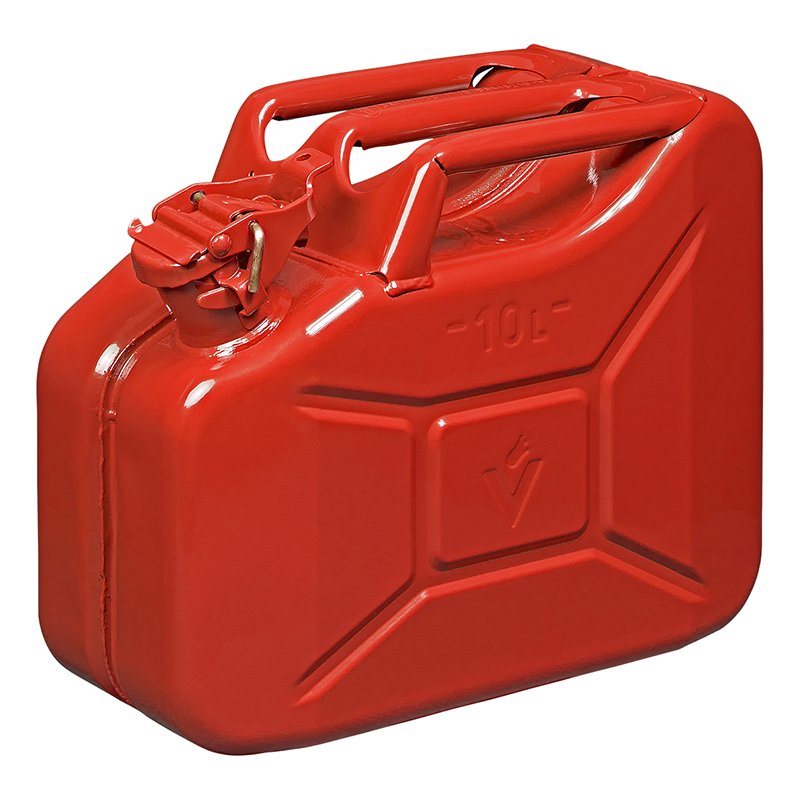 JERRYCAN METAAL ROOD UN- & TÜV/GS-GEKEURD 10 LITER