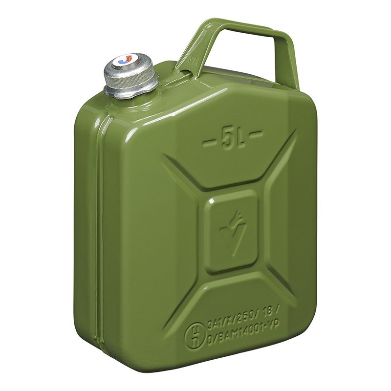 JERRYCAN METAAL GROEN MET MAGNETISCHE SCHROEFDOP UN- & TÜV/GS-GEKEURD