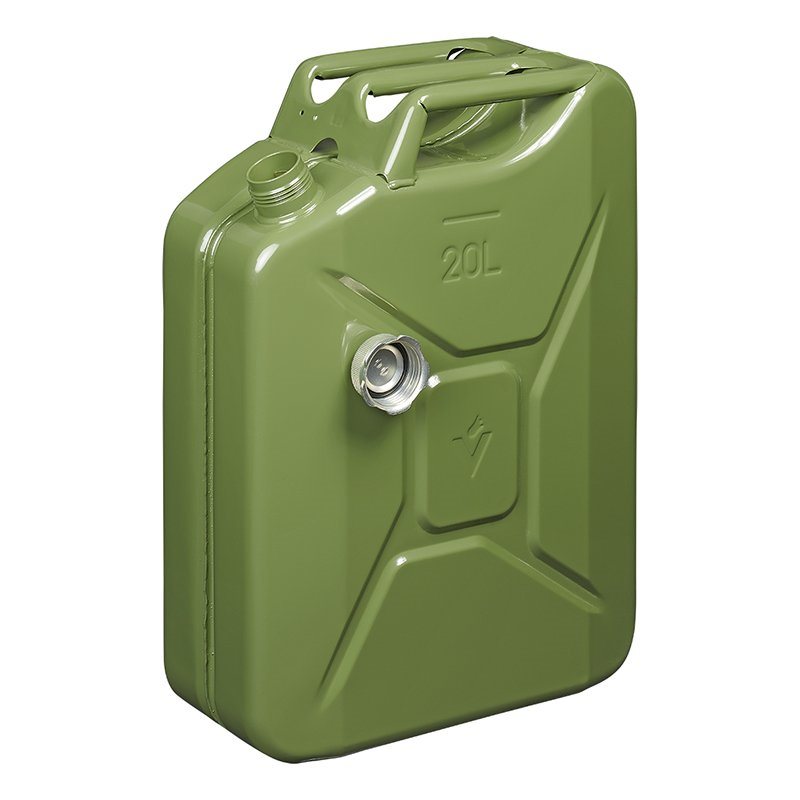 JERRYCAN METAAL GROEN MET MAGNETISCHE SCHROEFDOP UN- & TÜV/GS-GEKEURD 20 LITER 2