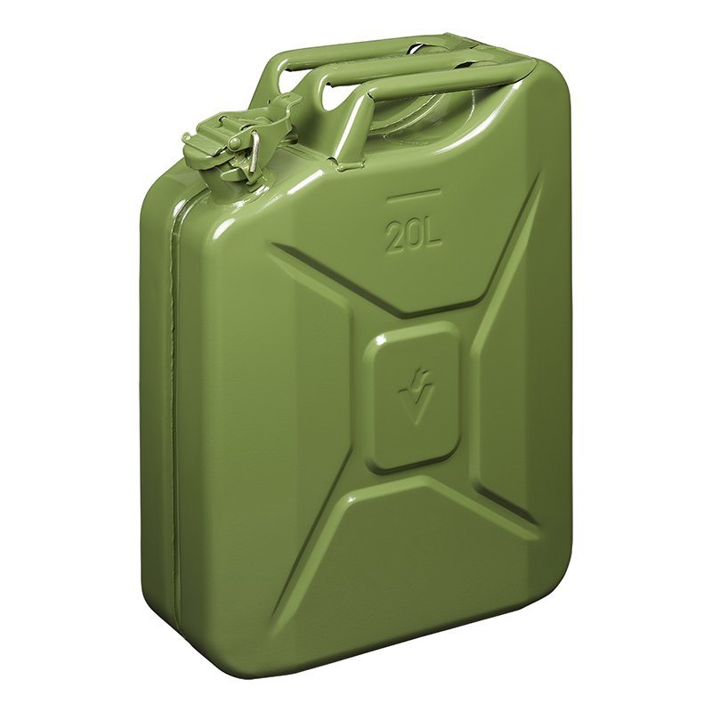 JERRYCAN METAAL GROEN UN- & TÜV/GS-GEKEURD 20 LITER