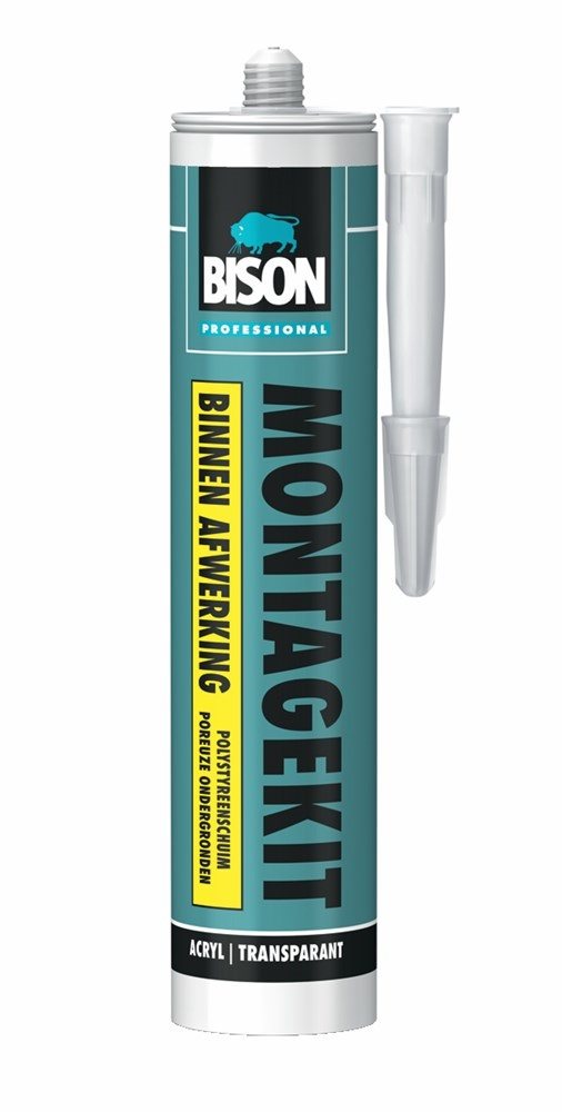 BISON PROFESSIONAL MONTAGEKIT BINNEN AFWERKING KOKER  WIT (TRANSPARANT NA DROGING)