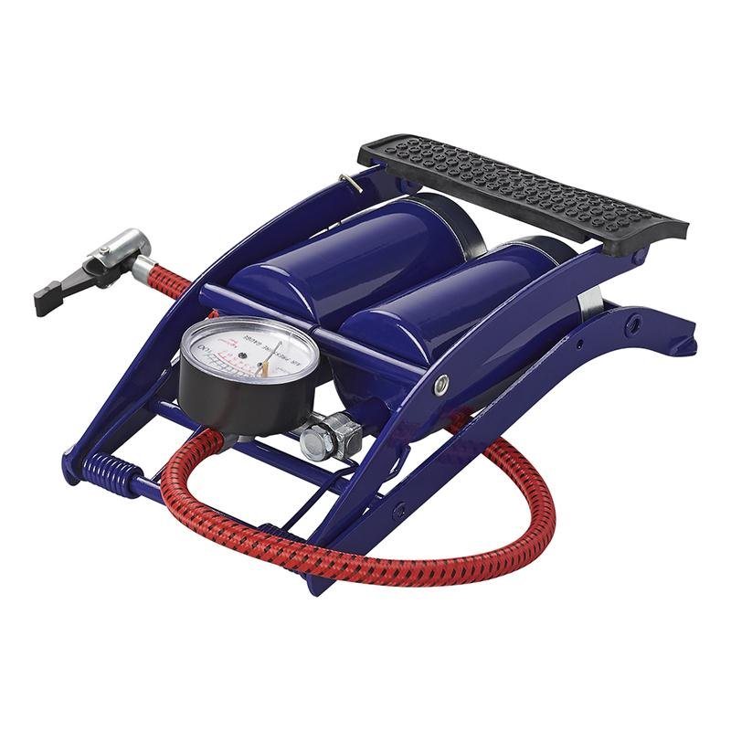 POMPE À PIED DOUBLE CYLINDRE AVEC MANOMÈTRE MAX 7BAR/100PSI 2