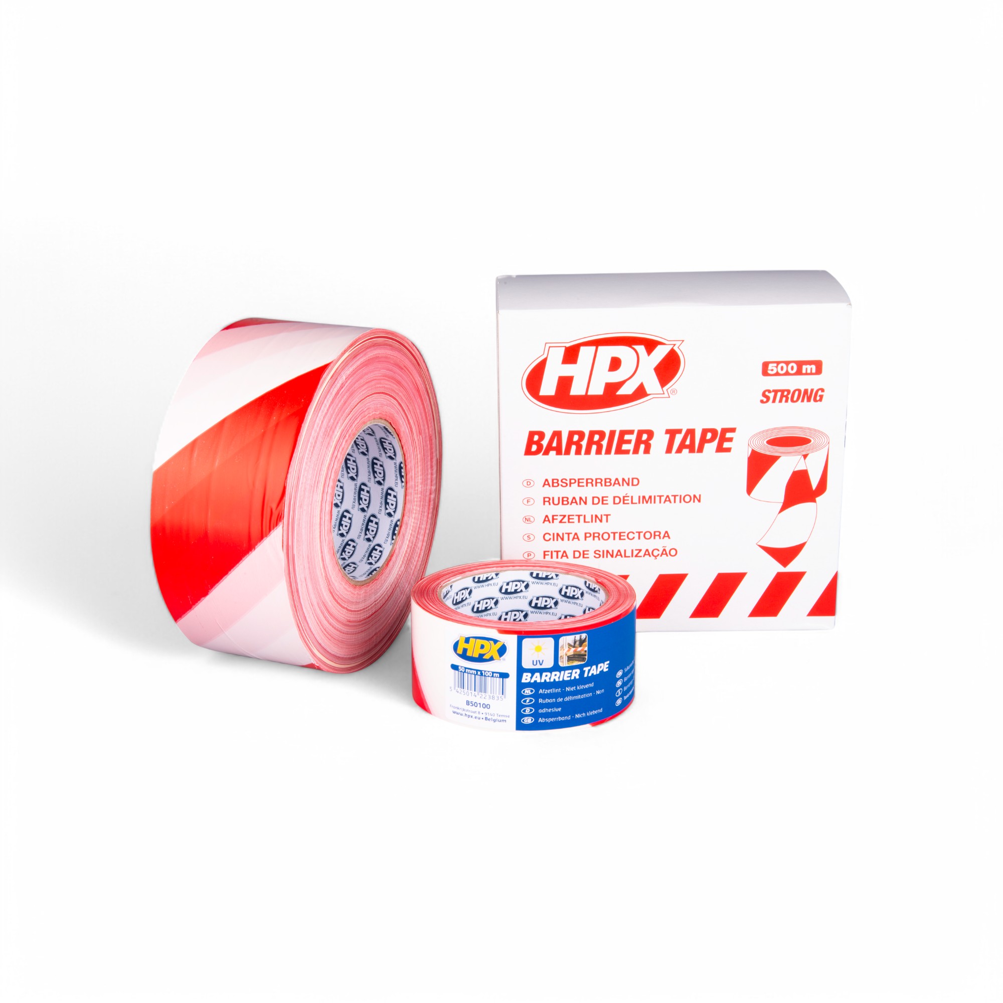 AFZETLINT - WIT/ROOD 50MMX100M