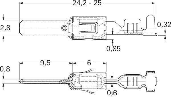 JUNIOR POWER TIMER MALE TERMINAL 0,5-1,0MM² 2