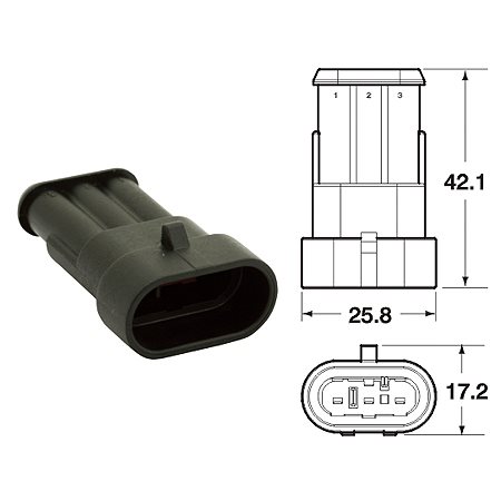AMP SUPERSEAL (#1,5) 3-PINS MAN 2