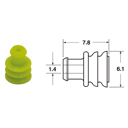 AMP SUPERSEAL (#1,5) SEAL 1,8-2,4MM GEEL 2