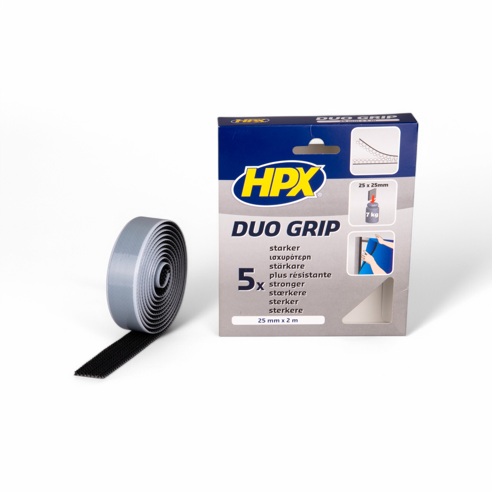 HPX DUO GRIP KLIKBAND - ZWART 25MMX2M