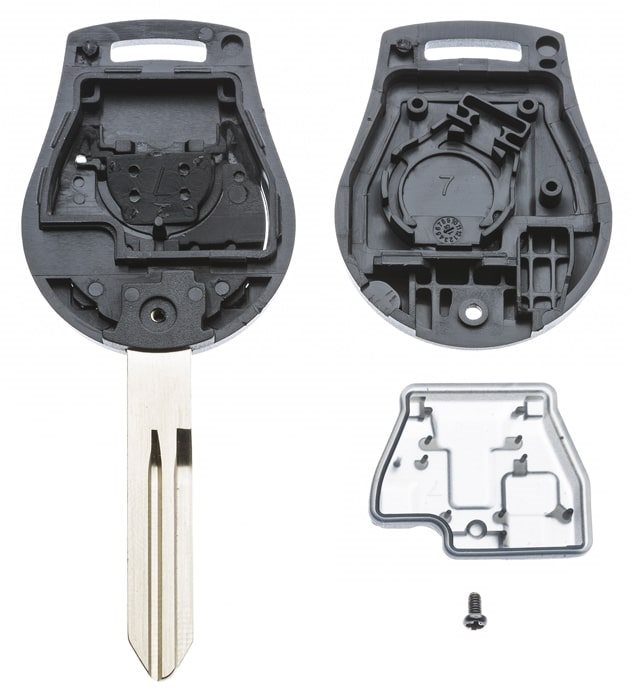 AUTOSLEUTEL NISSAN -LEGE BEHUIZING- INCLUSIEF 2 BUTTONS