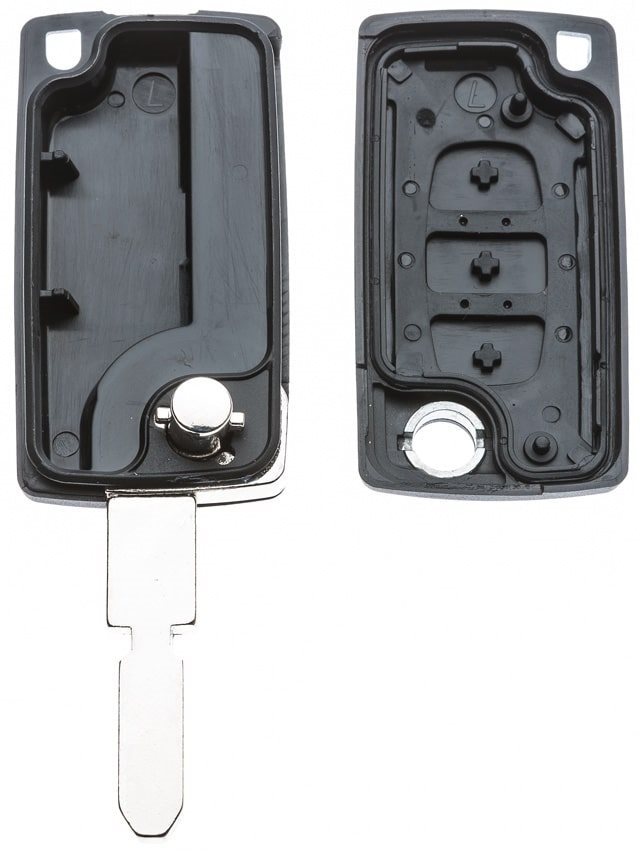 AUTOSLEUTEL PEUGEOT -LEGE BEHUIZING- INCLUSIEF 3 BUTTONS