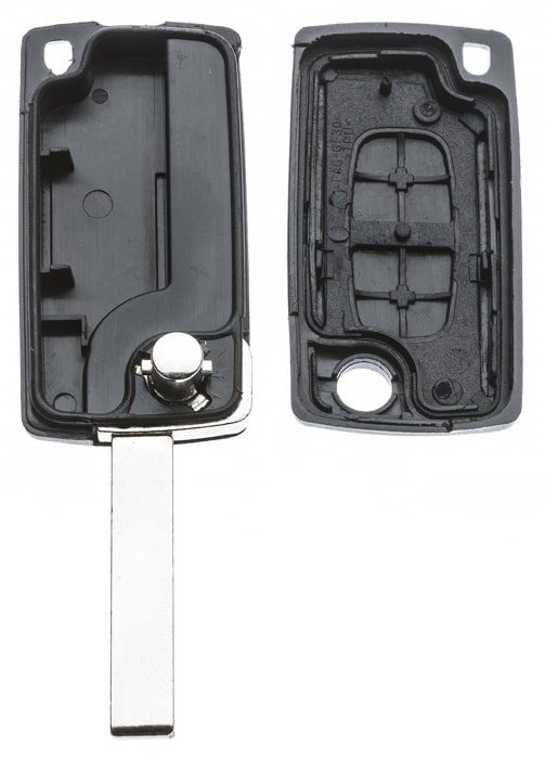 AUTOSLEUTEL PSA -LEGE BEHUIZING- INCLUSIEF 2 BUTTONS