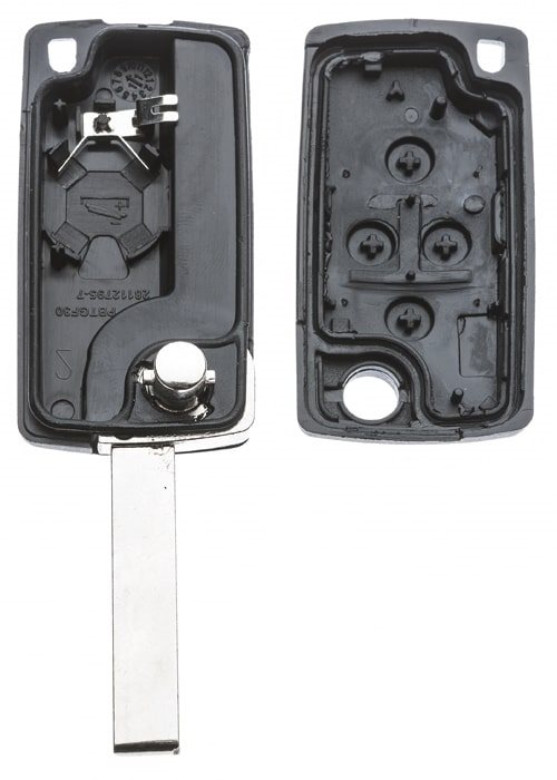 AUTOSLEUTEL PSA -LEGE BEHUIZING- INCLUSIEF 4 BUTTONS