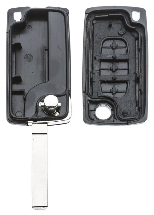AUTOSLEUTEL PSA -LEGE BEHUIZING- INCLUSIEF 3 BUTTONS
