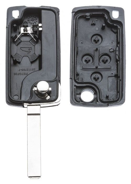 AUTOSLEUTEL PSA -LEGE BEHUIZING- INCLUSIEF 4 BUTTONS
