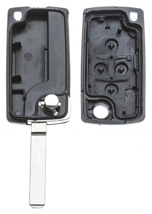 AUTOSLEUTEL PSA -LEGE BEHUIZING- INCLUSIEF 4 BUTTONS