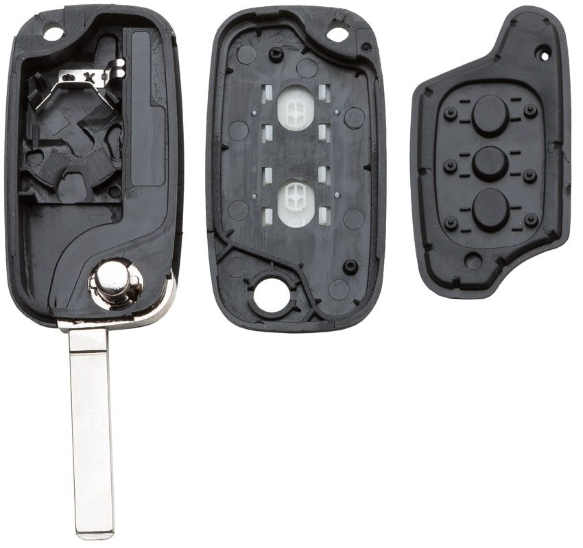 AUTOSLEUTEL RENAULT -LEGE BEHUIZING- INCLUSIEF 2 BUTTONS