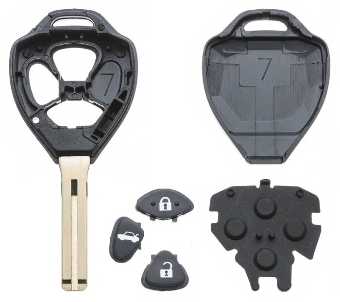 AUTOSLEUTEL TOYOTA -LEGE BEHUIZING- INCLUSIEF 3 BUTTONS