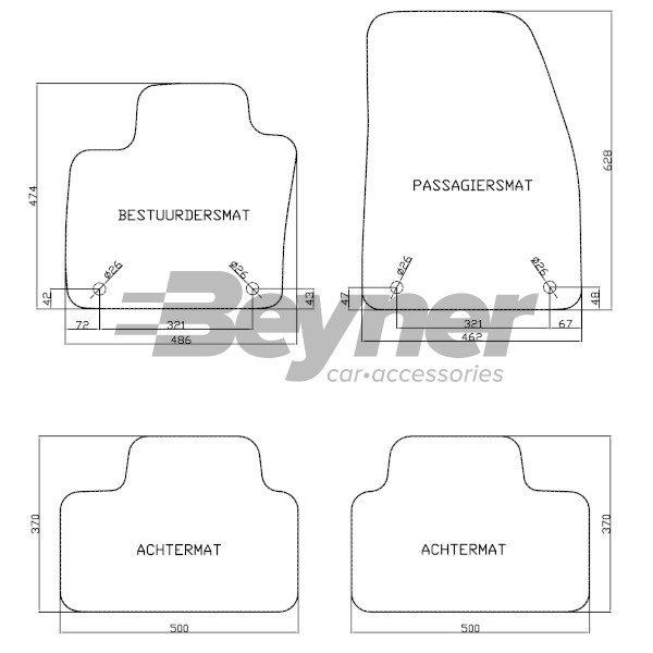 MATTENSET VELOURS (DONKERGRIJS) VOLVO XC40 2018-