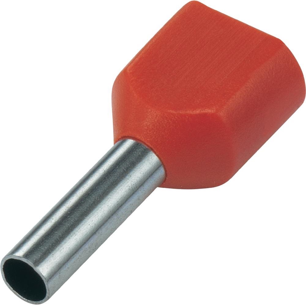 ADEREINDHULS DUBBEL GRIJS 2X 0,75MM² LENGTE=8