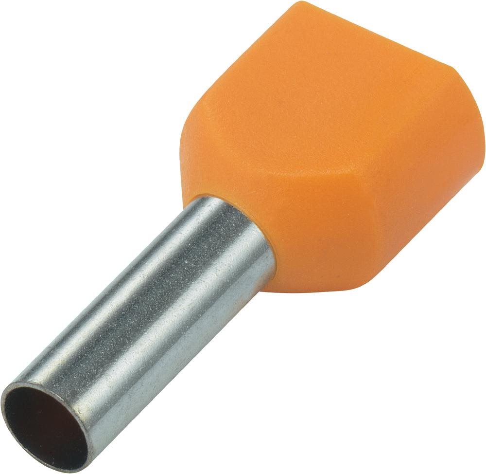 ADEREINDHULS DUBBEL ORANJE 2X 0,5MM² LENGTE=8