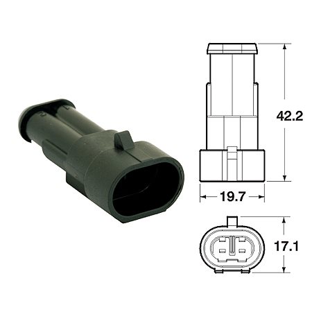 AMP SUPERSEAL (#1,5) 2-PINS MAN 2
