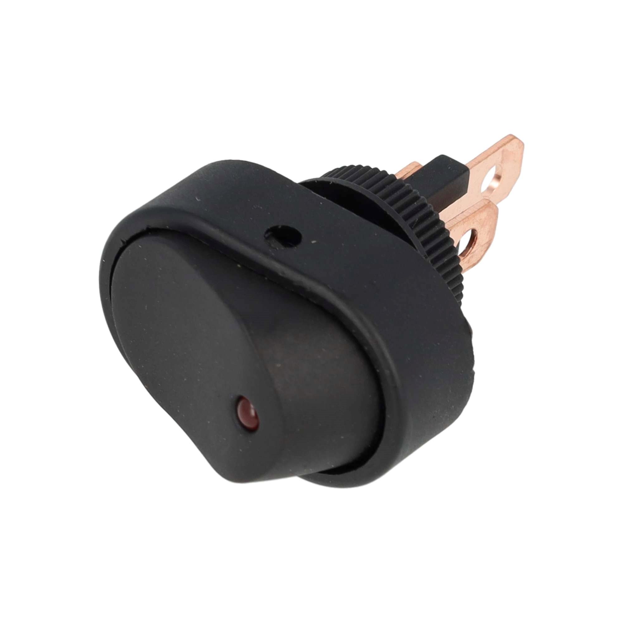 WIPSCHAKELAAR ON/OFF OVAAL 12V 16A , 12V ROOD LED