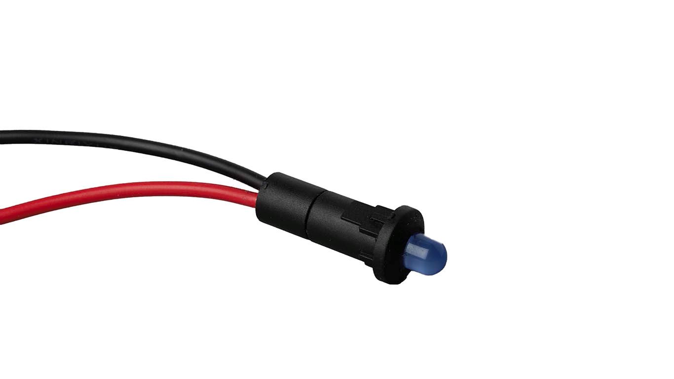 CONTROLE LICHT FEL BLAUW KNIPPERENDE LED-INDICATOR MET DRAAD 12V 2