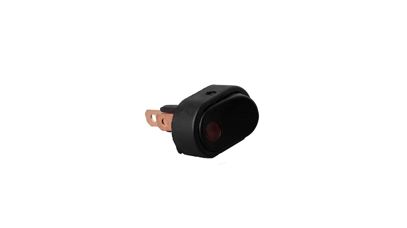 WIPSCHAKELAAR ON/OFF OVAAL ROOD 12V 16A, 12V LAMP
