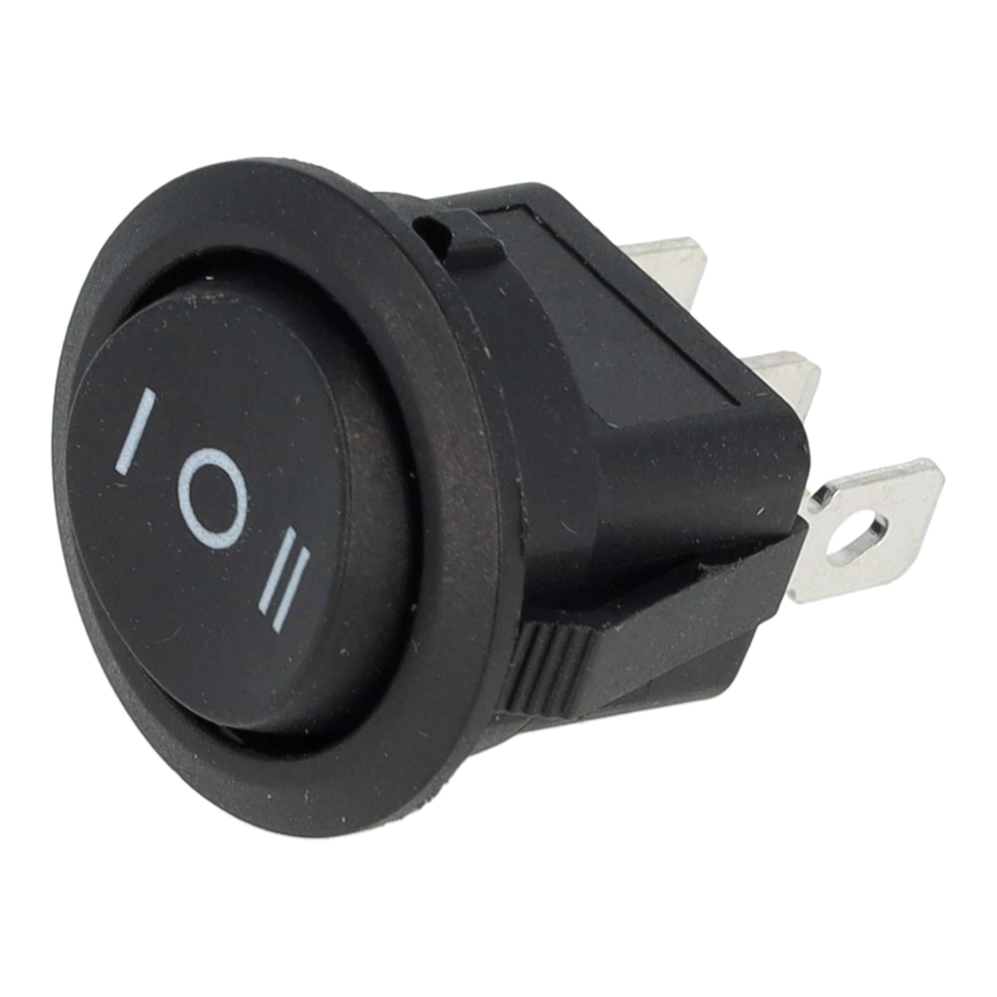 MINI WIPSCHAKELAAR ROND ON/OFF/ON ZWART 12V 10A