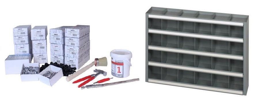 WIELSERVICEMATERIALEN PAKKET COMPLEET + KAST 2